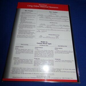 Citing Online Family History Resources Quick Reference Foldout Brochure Style